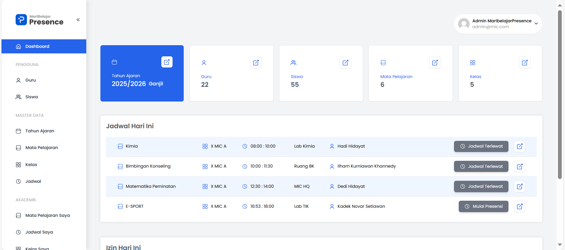 Dashboard preview